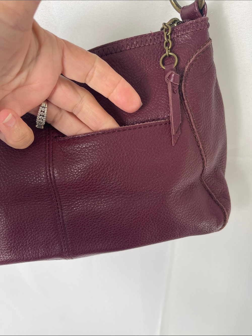 The Sak Leather Shoulder Bag in Deep Plum - Picture 5 of 15